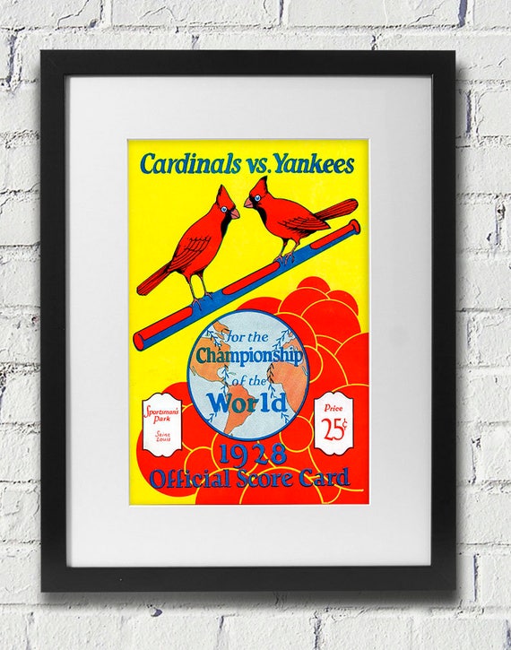 1928 Vintage St Louis Cardinals - New York Yankees - World Series Score Card Cover - Digital Reproduction
