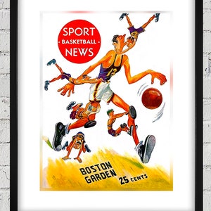 1949- 1950 Vintage Boston Celtics Basketball Program Cover - Digital Reproduction