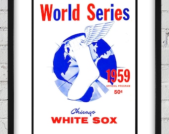 1959 Vintage Los Angeles Dodgers - Chicago White Sox World Series Program Cover - Digital Reproduction