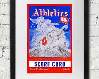 1942 Vintage Philadelphia Athletics Scorecard - Digital Reproduction