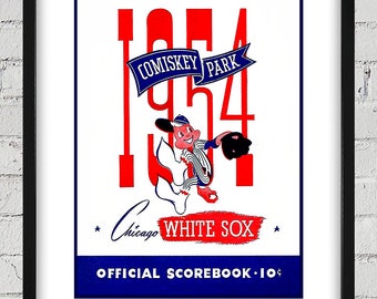 1954 Vintage Chicago White Sox Scorebook Cover - Digital Reproduction
