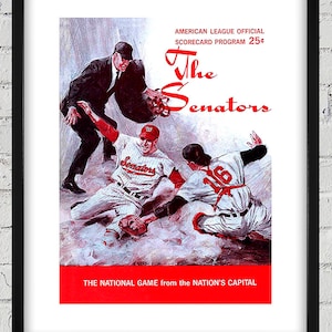 1968 Vintage Washington Senators Baseball Scorecard Cover - Digital Reproduction