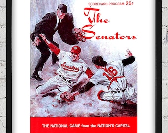 1968 Vintage Washington Senators Baseball Scorecard Cover - Digital Reproduction