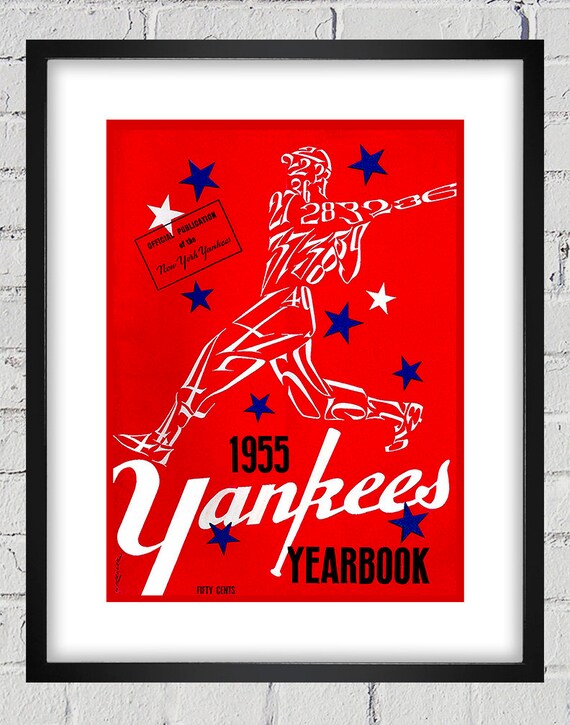 1955 Vintage New York Yankees Yearbook Cover - Digital Reproduction