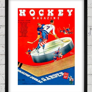 1938-1939 Vintage New York Americans Eishockey Programm - Digitale Reproduktion