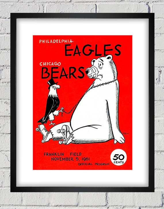 1961 Vintage Chicago Bears - Philadelphia Eagles Football Program - Digital Reproduction