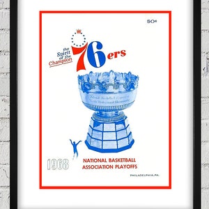 1967 -1968 Vintage Philadelphia 76ers Program Cover - Digital Reproduction
