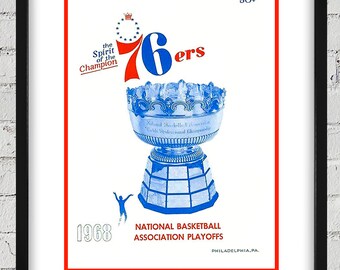 1967 -1968 Vintage Philadelphia 76ers Program Cover - Digital Reproduction