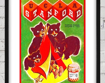 1949 Vintage UCLA Bruins - Stanford Football Program Cover - Digital Reproduction