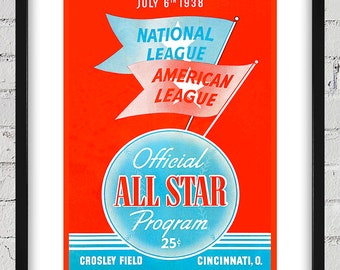 1938 Vintage Cincinnati Reds - Crosley Field All-Star Game Program Cover - Digital Reproduction