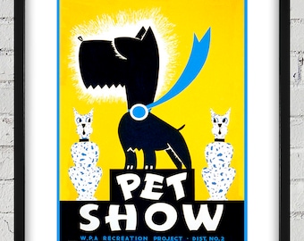 1930's Vintage WPA Pet Show Poster - Digital Reproduction