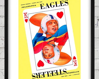 1950 Vintage Philadelphia Eagles - Pittsburgh Steelers Football Program Cover - Digital Reproduction