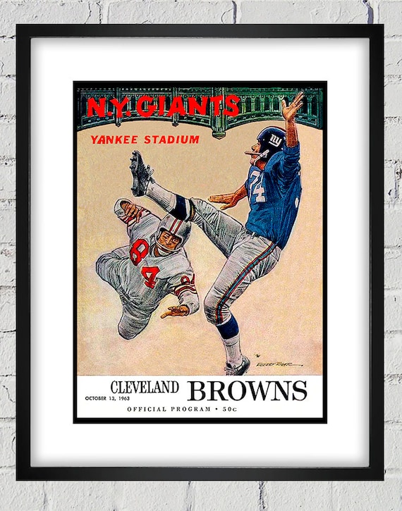 1963 Vintage Cleveland Browns - New York Giants Football Program Cover - Digital Reproduction
