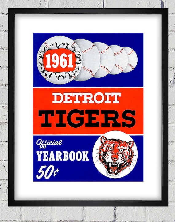 1961 Vintage Detroit Tigers Yearbook Cover - Digital Reproduction