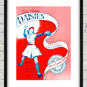 1952 Vintage Fort Wayne Daises Baseball Program Cover - Digital Reproduction