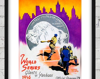 1936 Vintage New York Giants - New York Yankees World Series Program Cover - Digital Reproduction