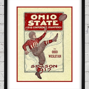 Portada del programa de fútbol americano de Ohio State de 1917 - Reproducción digital