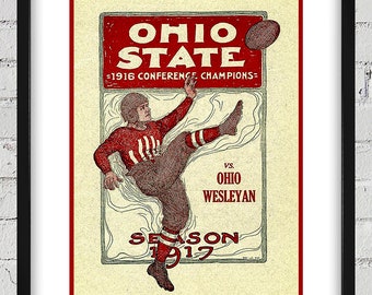 1917 Vintage Ohio State Football Program Cover - Digital Reproduction