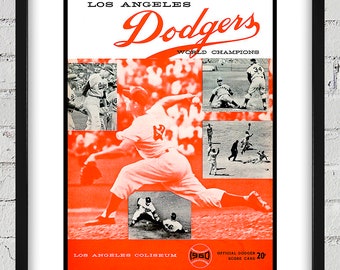 1960 Vintage Los Angeles Dodgers - Memorial Coliseum Program Cover - Digital Reproduction