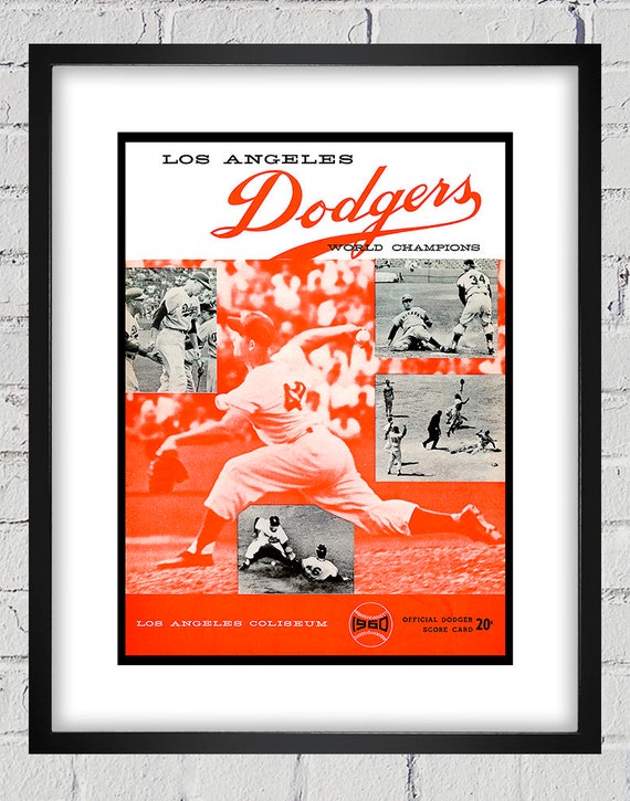 1960 Vintage Los Angeles Dodgers - Memorial Coliseum Program Cover - Digital Reproduction