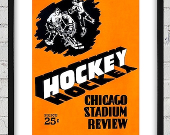 1949-1950 Vintage Chicago Blackhawks Hockey Program - Digital Reproduction