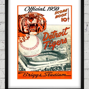 1950 Vintage Detroit Tigers Scorebook Cover - Digital Reproduction