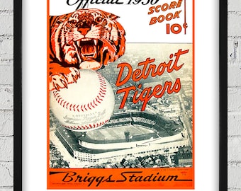 1950 Vintage Detroit Tigers Scorebook Cover - Digital Reproduction