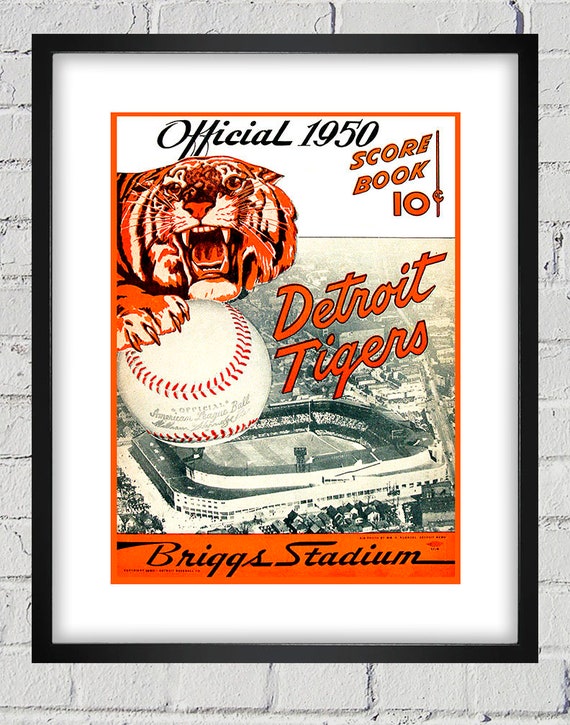 1950 Vintage Detroit Tigers Scorebook Cover - Digital Reproduction