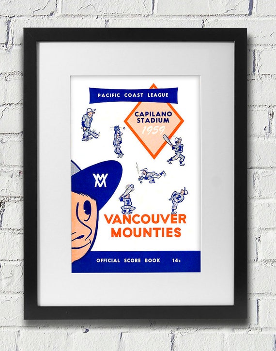 1959 Vintage Vancouver Mounties Baseball Program - Pacific Coast League - Digital Reproduction