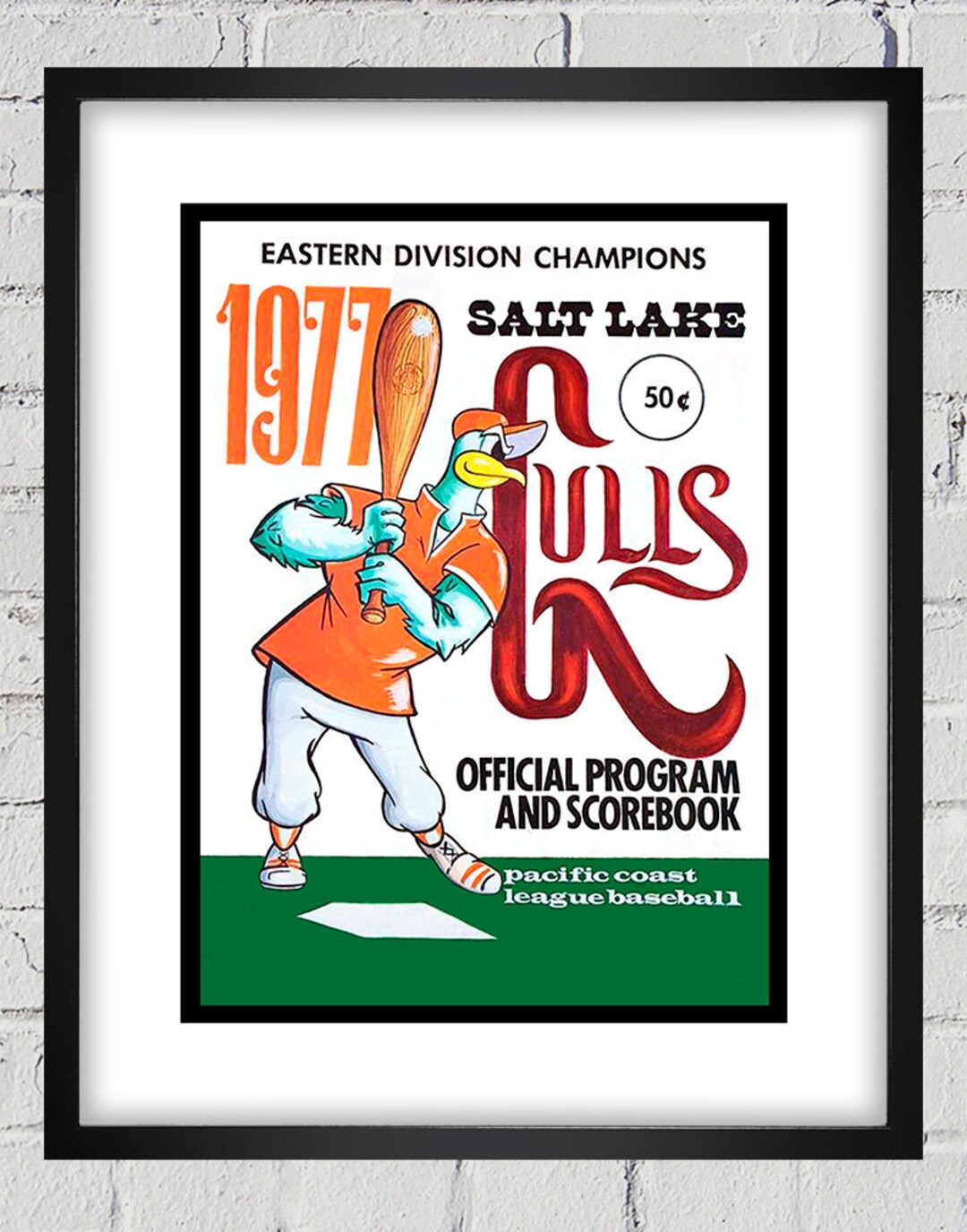 1977 Vintage Salt Lake Gulls Baseball Program Cover Digital Etsy