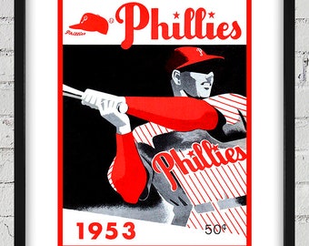 1953 Vintage Philadelphia Phillies Yearbook Cover - Digital Reproduction