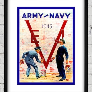 1945 Vintage Army-Navy Football VE-VJ Program Cover - Digital Reproduction