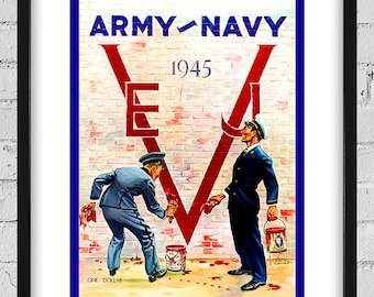 1945 Vintage Army-Navy Football VE-VJ Program Cover - Digital Reproduction