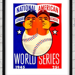 1945 Vintage National League - American League Baseball World Series Program Cover - Digital Reproduction