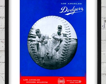 1965 Vintage Los Angeles Dodgers Program Cover - Koufax and Drysdale - Digital Reproduction