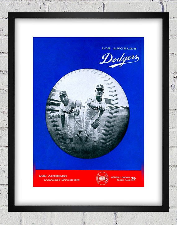 1965 Vintage Los Angeles Dodgers Program Cover - Koufax and Drysdale - Digital Reproduction