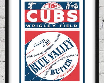 1932 Vintage Chicago Cubs Scorecard Cover - Digital Reproduction