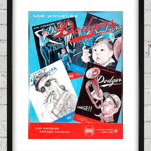 1962 Vintage Los Angeles Dodgers Baseball Program Cover - Digital Reproduction