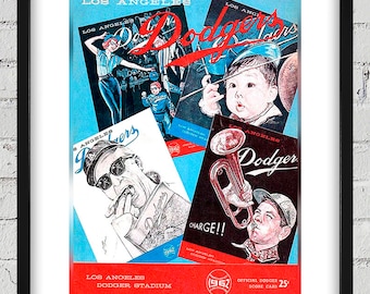 1962 Vintage Los Angeles Dodgers Baseball Program Cover - Digital Reproduction