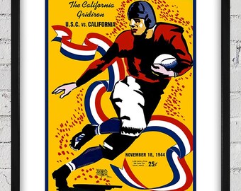 1944 Vintage California - Southern California Football Program Cover - Digital Reproduction