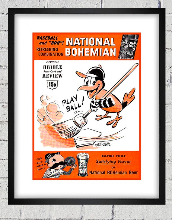 1955 Vintage Baltimore Orioles Scorebook Cover - Digital Reproduction