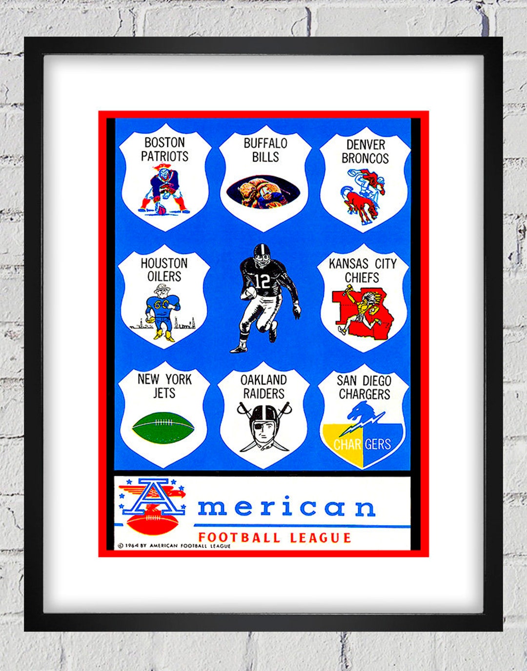 Football Program Cover 1964 Vintage AFL Football Program Cover - Digital Reproduction - Etsy