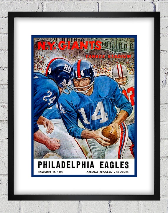 1963 Vintage Philadelphia Eagles - New York Giants Football Program Cover - Digital Reproduction