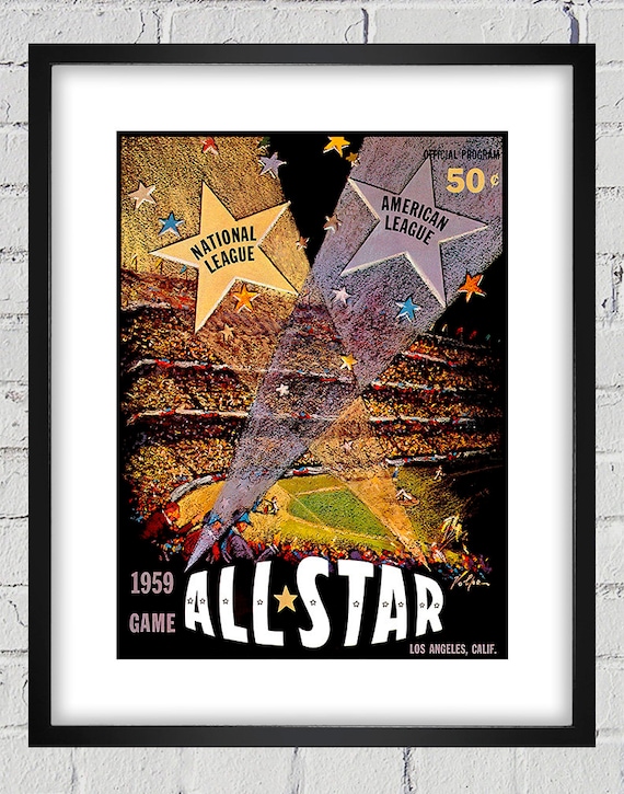 1959 Vintage All-Star Baseball Game Program Cover - Los Angeles Memorial Coliseum - Digital Reproduction