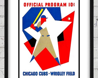 1957 Vintage Chicago Cubs Baseball Program Cover - Digital Reproduction