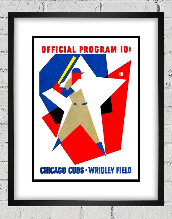 1957 Vintage Chicago Cubs Baseball Program Cover - Digital Reproduction