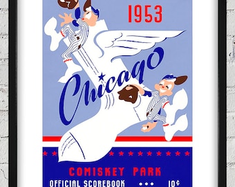 1953 Vintage Chicago White Sox Scorebook Cover - Digital Reproduction