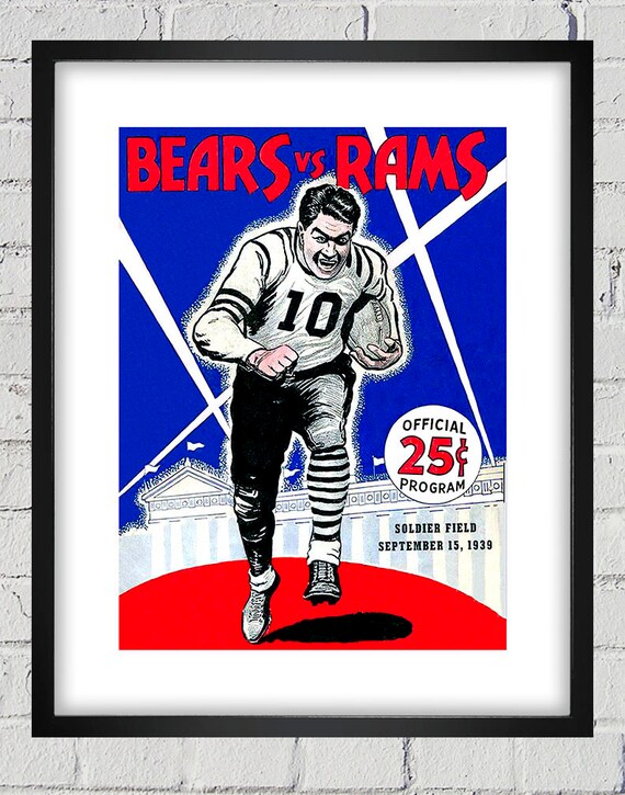 1939 Vintage Cleveland Rams Chicago Bears Football Program Etsy