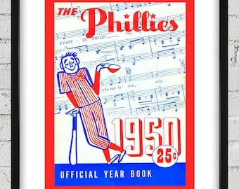 1950 Vintage Philadelphia Phillies Yearbook Cover - Digital Reproduction