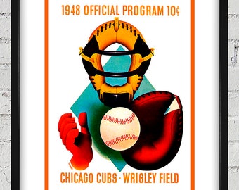 1948 Vintage Chicago Cubs Program Cover - Digital Reproduction